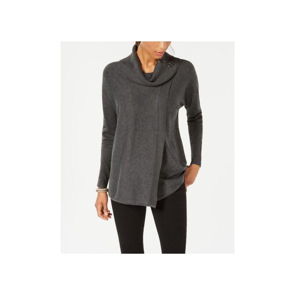 JM Collection Faux Wrap Cowl Neck Sweater